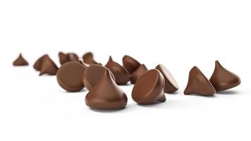 chispas de chocolate macro disparo ilustración 3d foto