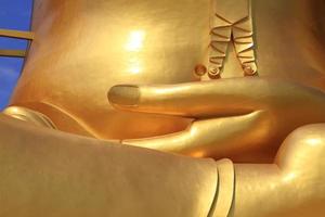 close up hand gold image of buddha means Concentration photo