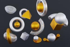 3d Geometric shape luxury background photo