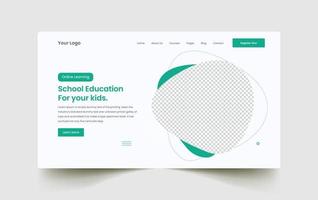 Education website landing page ui template design. Creative and modern home page desig vector