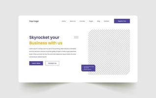 Diseño de plantilla de interfaz de usuario de la página de destino del sitio web de la agencia digital corporativa. diseño de página de inicio creativo y moderno vector