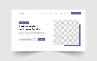 Medical healthcare business website landing page ui template design vector