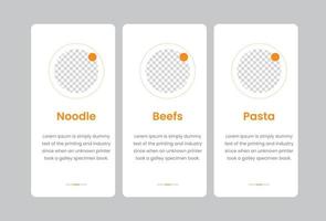 Restaurants business mobile app ui kit design template vector