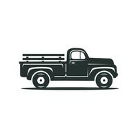 camión de recogida de granjero vintage, icono de recogida de coche, viejos camiones de granja vector