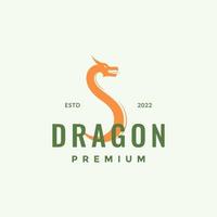 colored hipster simple dragon logo design vector graphic symbol icon illustration creative idea