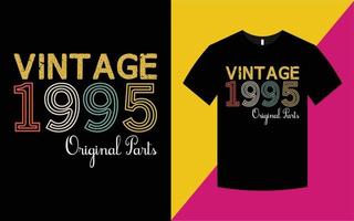 Vintage Birthday 1995 Graphics T-shirt Template vector