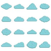 Clouds icons set in flat style vector