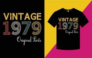 Vintage Birthday 1979 Graphics T-shirt Template vector