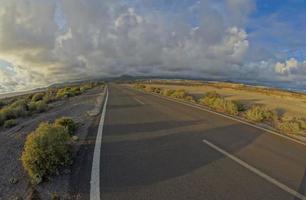 Long Empty Desert Road photo