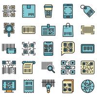 QR code icons set vector flat