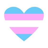 corazón transgénero vectorial. corazón en colores azul, rosa y blanco. mes del orgullo lgbtq. lgbtq más bandera transgénero. vector