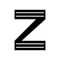 Black and white Scandinavian ornate letter Z. Folk font. Letter Z in Scandinavian style. vector