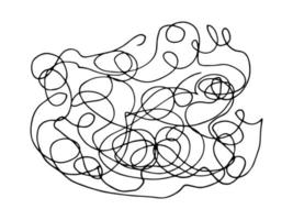 Hand drawn doodle abstract tangled scribble. Vector random chaotic lines.