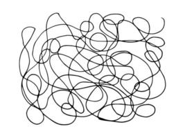 Hand drawn doodle abstract tangled scribble. Vector random chaotic lines.