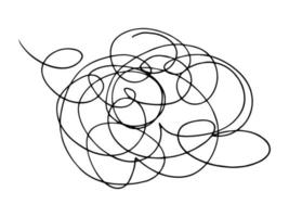 Hand drawn doodle abstract tangled scribble. Vector random chaotic lines.