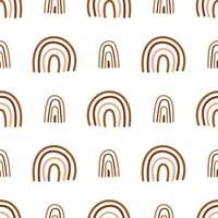 Vector seamless pattern with abstract rainbows. Boho rainbows with lines. Cute background.
