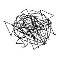 Hand drawn doodle abstract tangled scribble. Vector random chaotic lines.