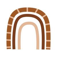 Hand drawn abstract rainbow. Cute boho rainbow in brown colors. Scandinavian shape. vector
