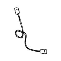 Hand drawn doodle skipping rope. Vector jumping rope. Outline.