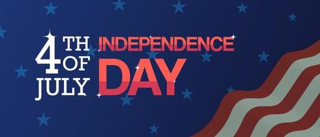 4th of July Independence Day Banner With USA Flag Background vector