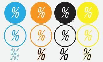 set of percent icon discount icon vector