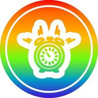 despertador circular en el espectro del arco iris vector