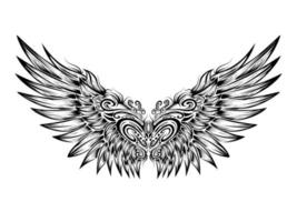 Angel wings vintage vector illustration