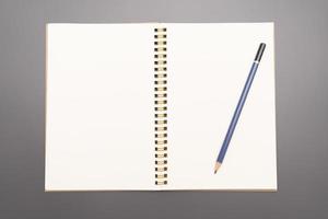 opened notebook. open notebook with empty pages. photo