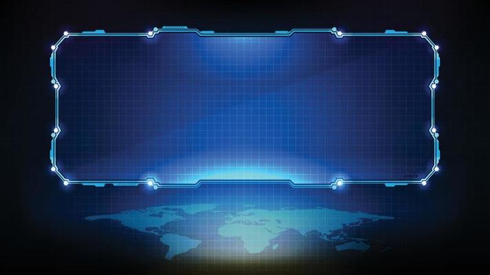 abstract background of sci fi frame, hud ui, lower third button bar