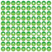 100 iconos antiterroristas en círculo verde vector