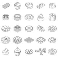 conjunto de iconos de cookies contorno vectorial vector