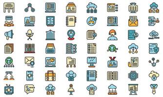 Customer database icons set vector flat