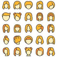 Wig icons set vector flat