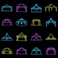 Canopy icon set vector neon