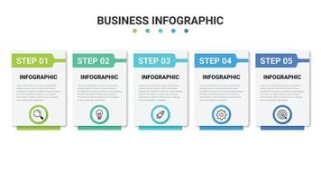 Business process infographic template. Thin line design with numbers 5 options or steps. Vector illustration graphic design