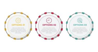 Thin lines with circles for business infographic. Abstract elements for presentation with 3 steps. vector