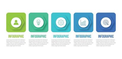 plantilla infográfica de negocios de presentación con 5 opciones. ilustración vectorial vector