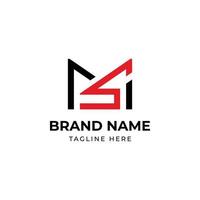 Creative Initial letter MS or SM monogram logo design template vector