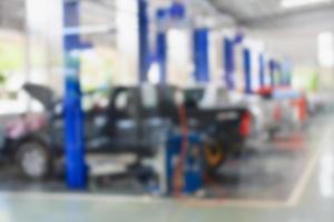 car repair service center blurred background photo