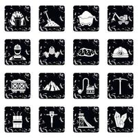 Miner icons set vector