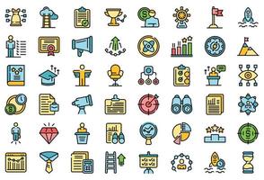 Successful career icons set vector flat