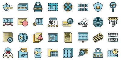 Cipher icons set vector flat