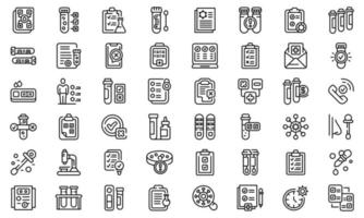 Test result icons set, outline style vector