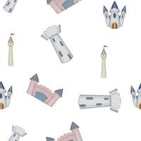 Castle pattern, cartoon style vector