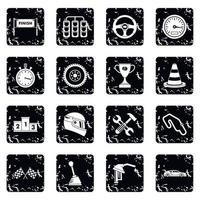 Racing speed icons set vector