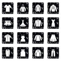 Different clothes icons set vector