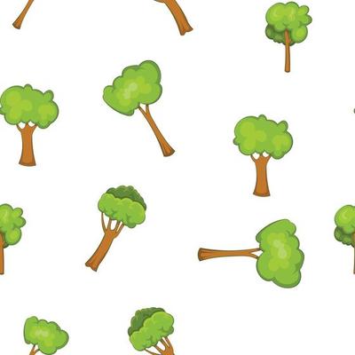 Woody plants pattern, cartoon style