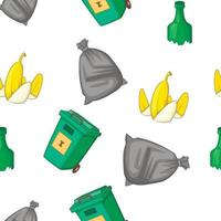 Waste pattern, cartoon style vector