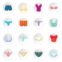 Underwear icons set vector