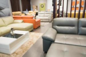 Abstract blur sofa in furniture store shop interior background for montage product display photo